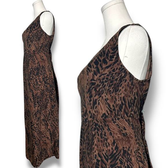 Vintage 90s Y2K Animal Print midi Dress | Dark Academia Dress |253|sz 12 - Picture 7 of 8